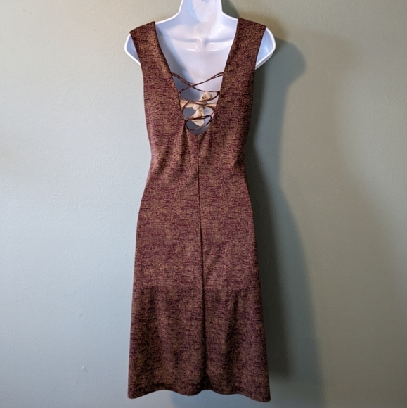 LRL Plum Tie Up Back Mini Dress Size S - Picture 5 of 6